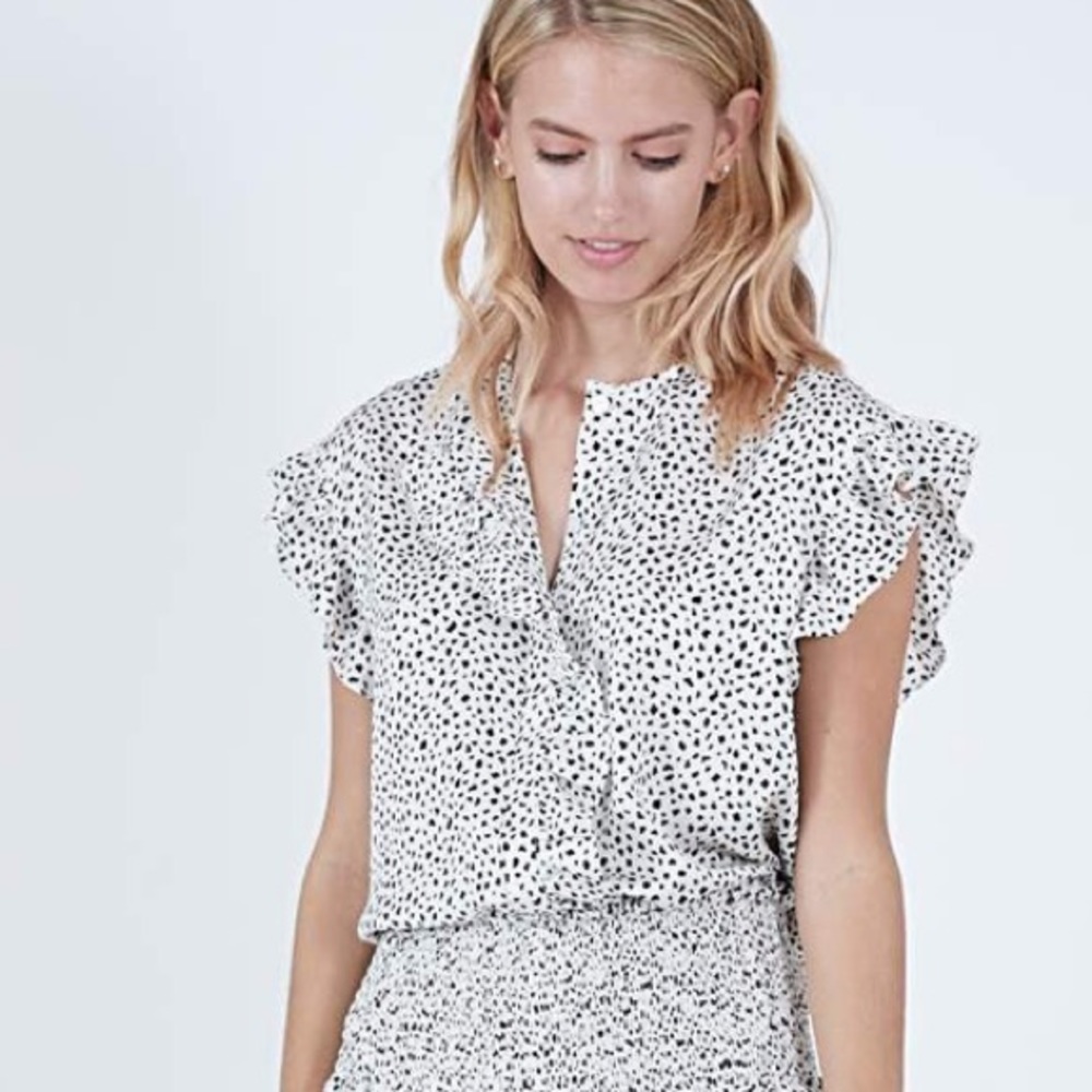 Koch Tiny Dalmatian Palm Print Top XS